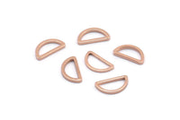 Gül Altın Yarım Ay - 24 Gül Altın Kaplama Pirinç Açık Yarım Daire Konnektör (6x11x1mm) D0009 Q0618