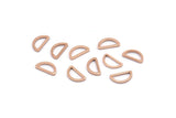 Gül Altın Yarım Ay - 24 Gül Altın Kaplama Pirinç Açık Yarım Daire Konnektör (6x11x1mm) D0009 Q0618