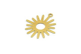 Brass Sunny Charm, 50 Raw Brass Sunny Charms With 1 Loop (22x24mm) A0782