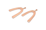 Rose Gold U Charm, 2 Rose Gold Plated Brass U Shaped Charms With 1 Loop, Pendants, Earrings, Findings (34x22x1mm) D1182 Q0856