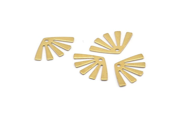 Brass Sun Charm, 50 Raw Brass Rising Sun Flag Charms With 1 Hole, Findings, Earrings (20x12x0.60mm) D1012
