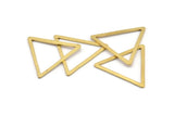 Brass Triangle Charm, 12 Raw Brass Triangle Rings, Findings (31x27x2x1mm) D1023