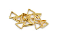 Gold Triangle Charm, 15 Gold Plated Brass Open Triangle Rings, Charms (14x0.8x2mm) Bs 1200