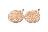 Gül Altın Çember Kolye, 1 Halkalı Gül Altın Kaplamalı Pirinç Çekiçlenmiş Çember Kolye, Bulgular (38,5x30x1 mm) BS 1963 Q0479
