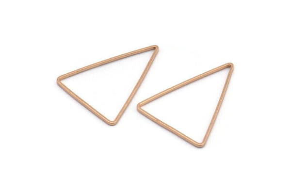 Rose Gold Triangle, 12 Rose Gold Plated Open Triangle Rings, Charms (20x26x0.9mm) D0086 Q0166