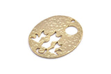 Gold  Cats Pendant, 1 Gold Plated Brass Oval Cat Pendants With 1 Hole, Earrings, Charms (28x23x1.1mm) BS 1910 Q0374