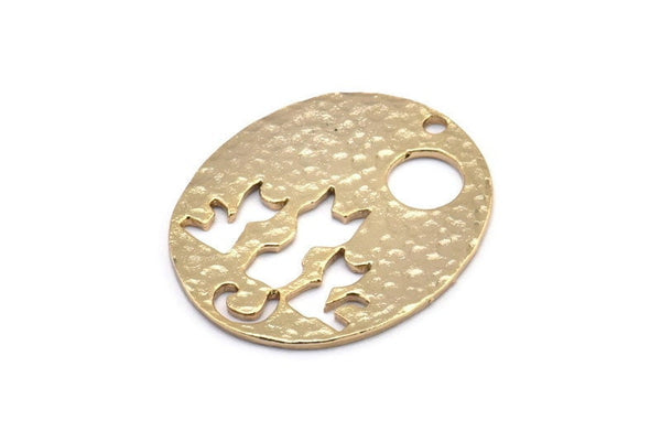 Gold  Cats Pendant, 1 Gold Plated Brass Oval Cat Pendants With 1 Hole, Earrings, Charms (28x23x1.1mm) BS 1910 Q0374