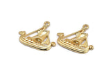 Gold Ship Pendant, 1 Gold Plated Brass Viking Ship Necklace Pendants With 1 Loop, Earrings, Findings (31x27x3mm) BS 1912 Q0419