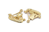 Gold Ship Pendant, 1 Gold Plated Brass Viking Ship Necklace Pendants With 1 Loop, Earrings, Findings (31x27x3mm) BS 1912 Q0419