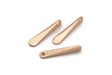 Hammered Bar Pendant, 5 Rose Gold Brass Hammered Bar Pendant, Earring Drops (23x4.5mm) N0467 Q0410