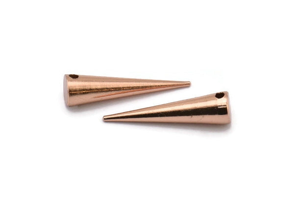 Gül Altın Sivri Kolye, 2 Gül Altın Kaplama Pirinç Sivri Kabile Kolye, Kolye Ucu, Mücevher Parçaları (27x7mm) A0765 Q0425