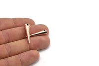 Gül Altın Sivri Kolye, 2 Gül Altın Kaplama Pirinç Sivri Kabile Kolye, Kolye Ucu, Mücevher Parçaları (27x7mm) A0765 Q0425