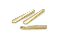 Hammered Bar Pendant, 3 Gold Plated Brass Hammered Bar Pendant, Earring Drops  (32x5mm) N0470 Q0377