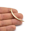 Gold Crescent, 2 Gold Plated Textured Wide Crescent Moon Necklace Pendants, Charms (54x4.5x2.7mm) N0171 Q0211