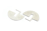 Geometric Earring Findings, 2 925 Silver Semi Circle Textured Earring Findings  (30x40x1mm) BS 1962
