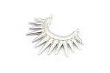 Silver Sunny Pendant, 925 Silver Sunny Ethnic Pendants With 2 Loops, Findings, Charms (26.5x35.5x2.5mm) BS 2055