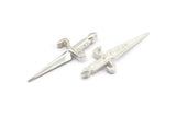 Knight&#39;s Sword Pendant, 925 Silver Brass Sword Charms (50x19mm) N0225