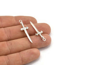 Knight&#39;s Sword Pendant, 2 925 Silver Sword Charms (36x10mm) N0248