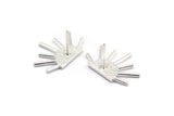Silver Sun Earring, 2 925 Silver  Sunshine Stud Earrings (21x15mm) P025