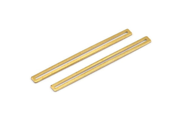 Brass Stick Charm, 50 Raw Brass Stick Charms, Findings, Earrings (40x3x0.60mm) D1192