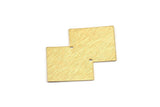 Brass Irregular Charm, 6 Textured Raw Brass Irregular Connectors With 2 Holes, Findings, Pendants (42x28x0.60mm) D1193