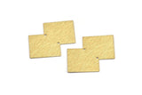 Brass Irregular Charm, 6 Textured Raw Brass Irregular Connectors With 2 Holes, Findings, Pendants (42x28x0.60mm) D1193