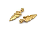 Brass Knife Pendant, 4 Raw Brass Knife Pendant With 1 Loop, Charms (31.5x11.5x6mm) BS 1986