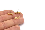 Küpe Çivisi, 10 Ham Pirinç - Düzensiz Çivili Küpeler - Pirinç Küpeler - Küpeler (15x5x1,5 mm) N1416