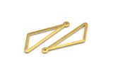 Open Triangle Charm, 12 Raw Brass Triangle Charms with 1 Loop (27x9x1mm) BS 2185