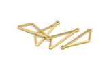 Open Triangle Charm, 12 Raw Brass Triangle Charms with 1 Loop (27x9x1mm) BS 2185