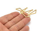 Open Triangle Charm, 12 Raw Brass Triangle Charms with 1 Loop (27x9x1mm) BS 2185