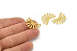Brass Sun Blank, 24 Raw Brass Rising Sun Flag Blanks, Findings (25x17x0.60mm) D945