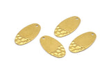 Brass Oval Charm, 24 Raw Brass Oval Charms With 1 Hole, Earrings, Findings (21x11x0.60mm) D1178