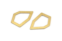 Pirinç Geometrik Şekil, 12 Ham Pirinç Geometrik Şekil Bağlantı Parçası, Tılsımlar, Küpeler, Bulgular (29x20x1mm) D0599