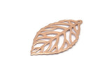 Rose Gold Leaf Charm, 10 Rose Gold Plated Brass Leaf Charm Earrings With 1 Hole, Earrings, Findings (27x16x0.40mm) D1285 Q0866