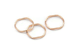 Rose Gold Circle Rings, 12 Rose Gold Lacquer Plated Brass Wavy Circle Rings, Charms (18.50x0.80x1.5mm) E191 Q0445