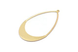 Gold Drop Charm, 2 Gold Plated Brass Drop Charms With 1 Loop, Earrings, Findings (53x30x0.80mm) D1242 Q0887