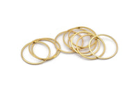 26mm Circle Connectors, 12 Gold Plated Brass Circle Connectors (26x1x1mm) Bs 1091 Q0368