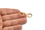 Brass Leverback Earring, 24 Raw Brass Leverback Earring Findings (12mm) D1277