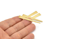 Gold Triangle Charm, 6 Textured Gold Plated Brass Triangle Charms With 1 Hole, Earrings, Findings (48x7x0.50mm) D1092 Q0918