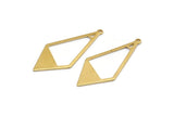 Brass Diamond Charm, 24 Raw Brass Rhombus Charms With 1 Loop, Earrings, Findings (36x16x0,80mm) D0709