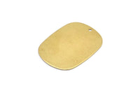 Brass Military Tag, 12 Raw Brass Stamping Blanks With 1 Hole , Earrings, Findings (27x20x0.50mm) D0667