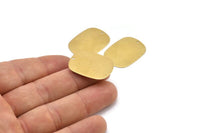 Brass Military Tag, 12 Raw Brass Stamping Blanks With 1 Hole , Earrings, Findings (27x20x0.50mm) D0667