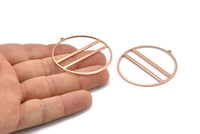 Rose Gold Circle Charm, 2 Rose Gold Plated Brass Textured Circle Charm Earrings With 1 Loop, Pendants, Findings (45x43x1mm)  D0797 Q0978