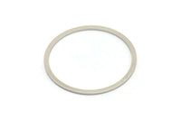 40mm Circle Connector, 6 Silver Tone Brass Circle Connectors (40x2x1mm) BS 1326