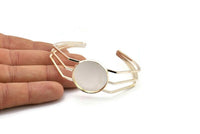 Silver Triple Bracelet, 1 925K Sterling Plated Brass Triple Bracelet 25mm Pad Size (68x17x1.5mm) R033