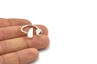 Silver Ring Settings, 925 Silver Brass Moon And Planet Ring With 1 Stone Setting - Pad Size 6mm R053