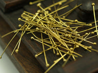 Raw Brass Pin, 100 Raw Brass Ball Head Pins (25mm) Bp-250   BRC222