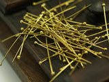 Raw Brass Pin, 100 Raw Brass Ball Head Pins (25mm) Bp-250   BRC222