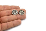 Nordic Runes Charm, 2 Antique Silver Plated Brass Viking Talisman Of Transmutator Symbol Charms With 1 Loop (20x17x1.5mm) N2031